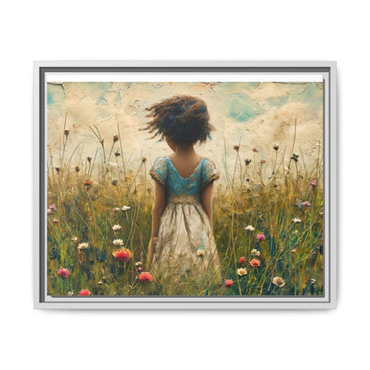 Young Girl In Flowers Wall Art - Graceful Portrait of Girl Surrounded by Flowers for Home Décor