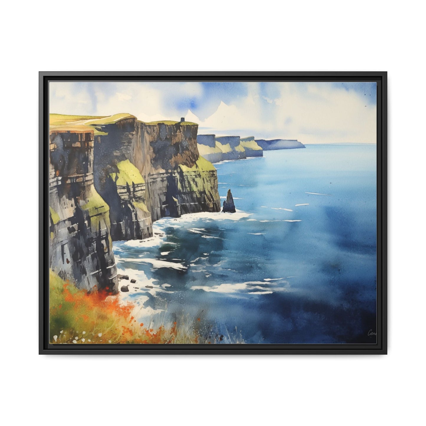 Cliffs of Moher Midday Sun - Beautiful Coastal Landscape Canvas Print