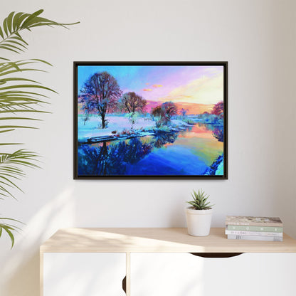 Winter Trees framed art – Premium pinewood frame with a cotton-polyester canvas print, featuring a protective coating for lasting beauty and timeless décor.