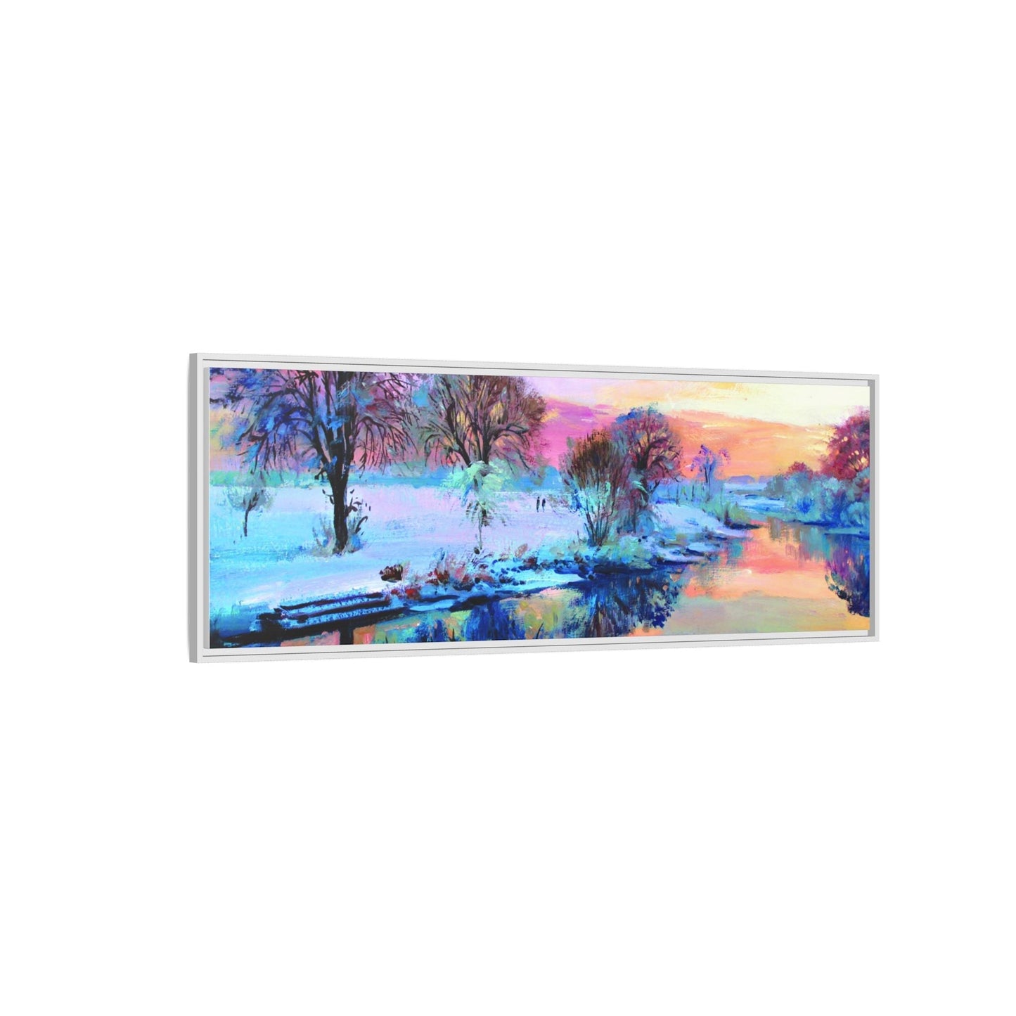 Winter Trees framed art – Premium pinewood frame with a cotton-polyester canvas print, featuring a protective coating for lasting beauty and timeless décor.