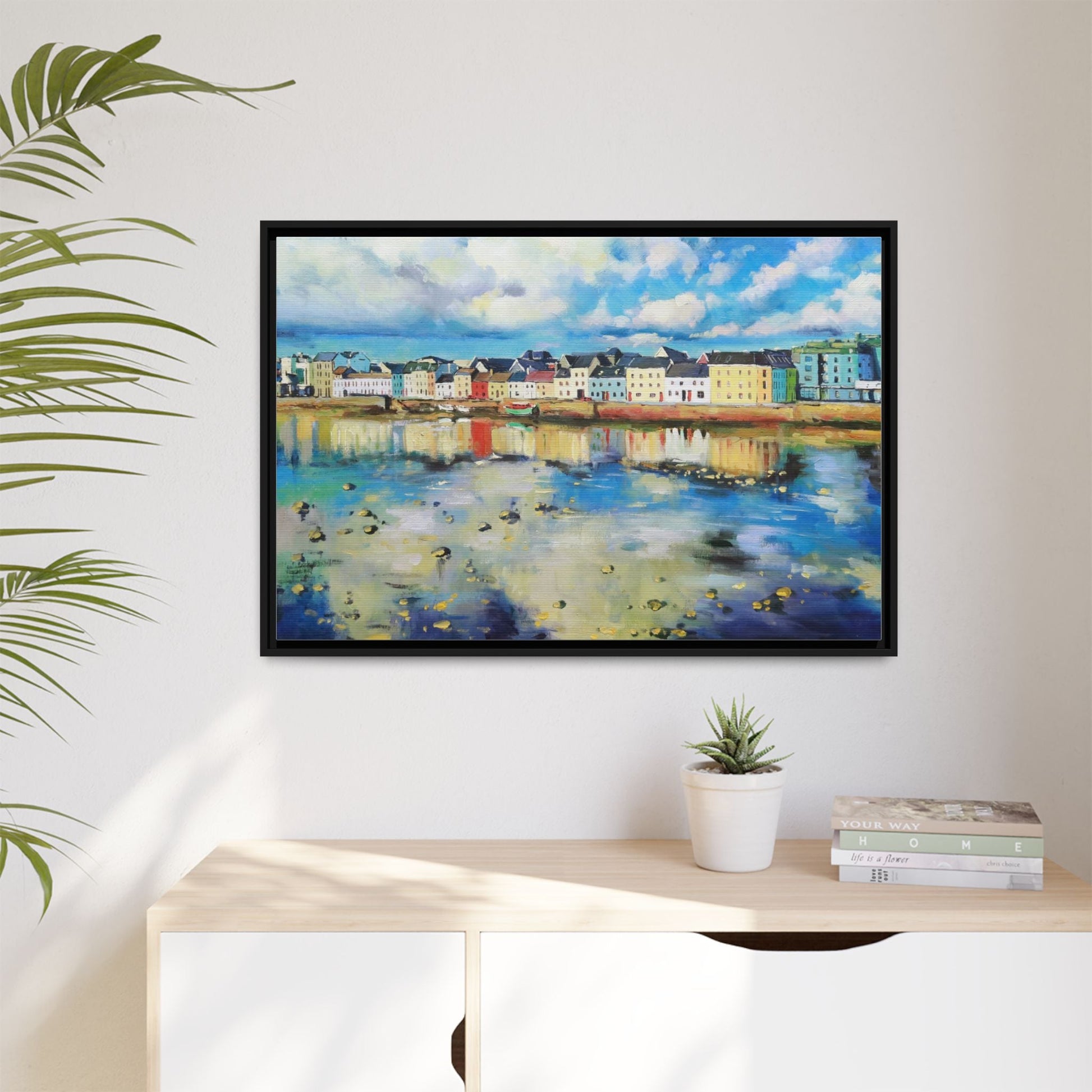 Galway Reflections wall art featuring serene Irish landscapes and water reflections, framed in premium quality wood.