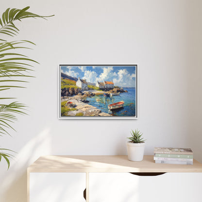 Island Harbour Coastal Landscape - Serene Wall Art Print for Home Décor