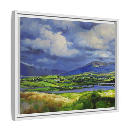 Connemara Fields - Stunning Irish landscape canvas print showcasing the serene beauty of Connemara's fields.