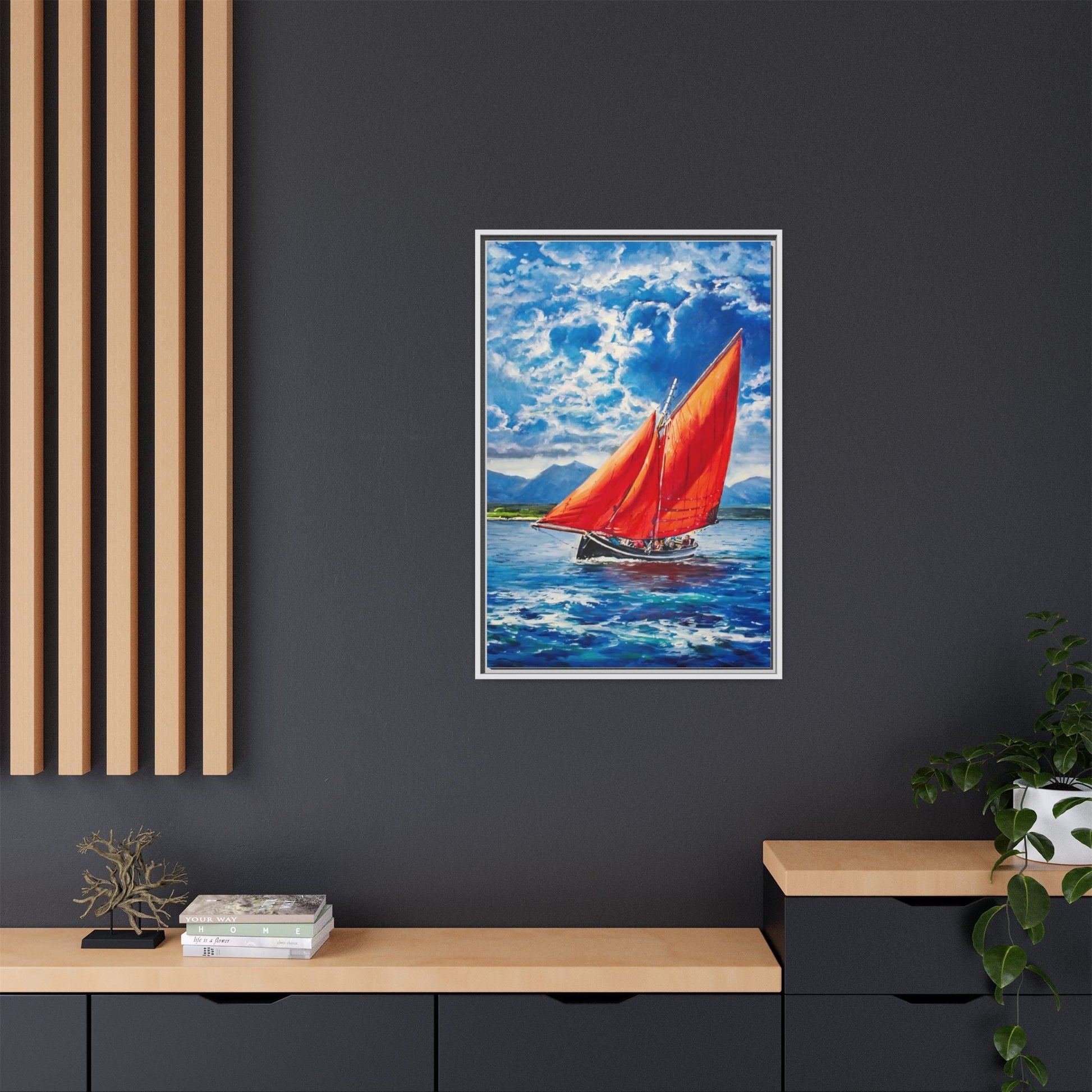 Single Galway Hooker – Premium Pinewood Art Frame for Timeless Décor