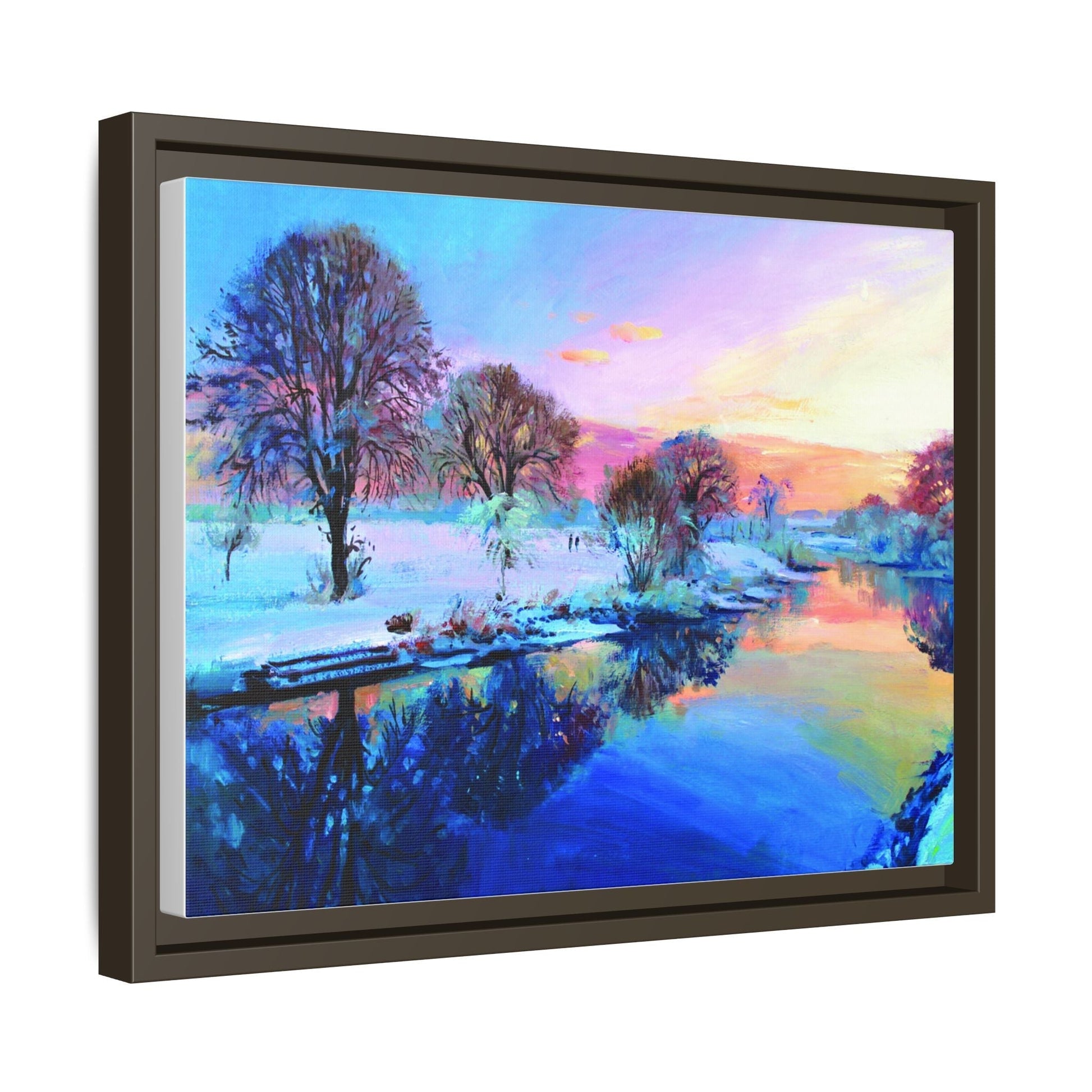 Winter Trees framed art – Premium pinewood frame with a cotton-polyester canvas print, featuring a protective coating for lasting beauty and timeless décor.