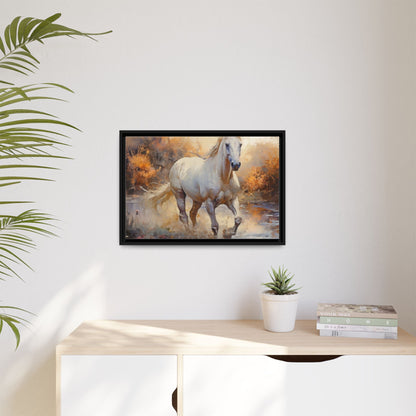 Arabian Horse – Elegant Pinewood Framed Wall Art for Timeless Décor