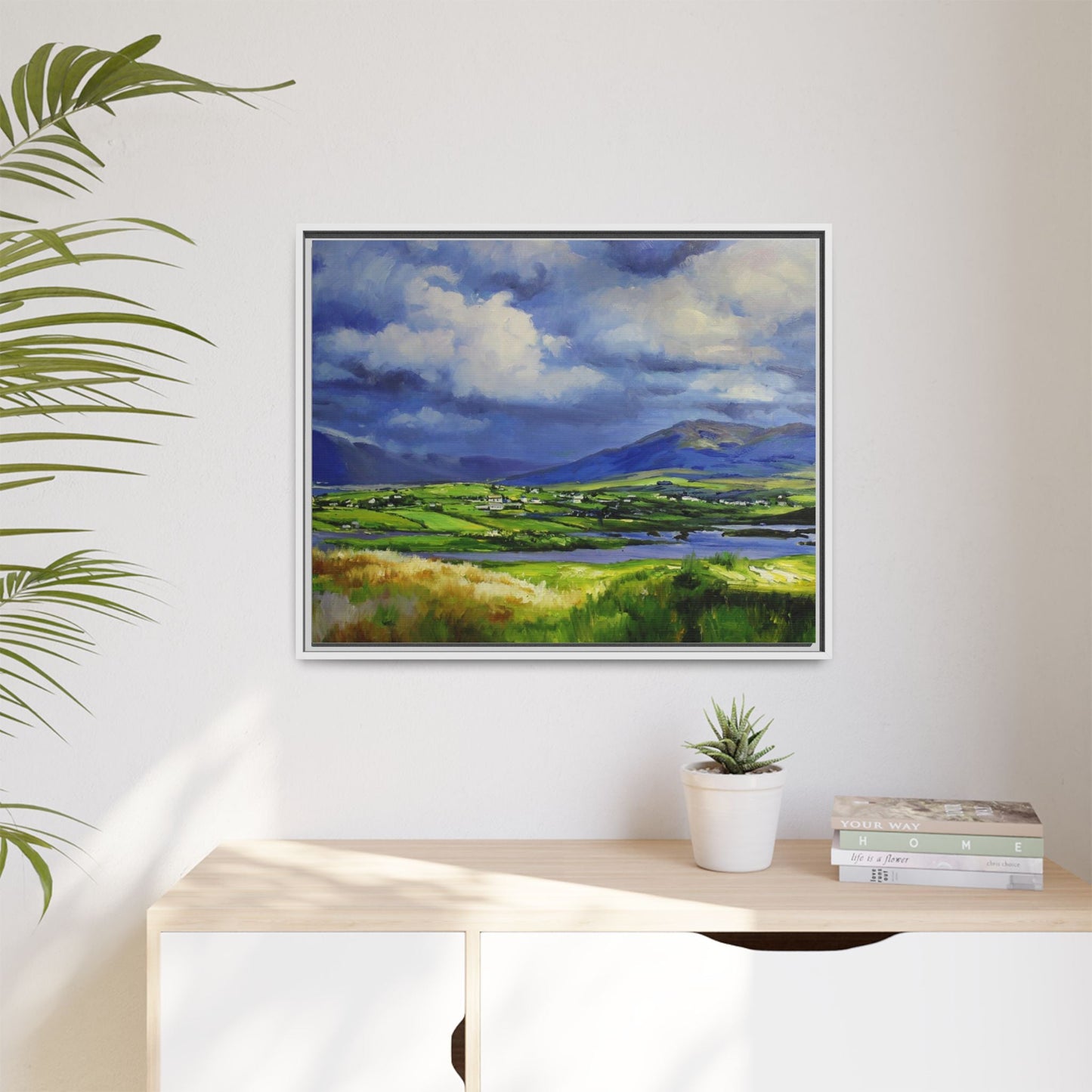 Connemara Fields - Stunning Irish landscape canvas print showcasing the serene beauty of Connemara's fields.