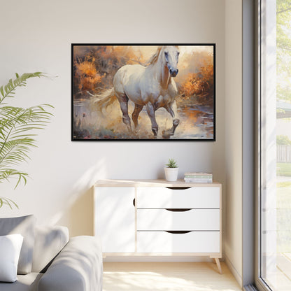 Arabian Horse – Elegant Pinewood Framed Wall Art for Timeless Décor