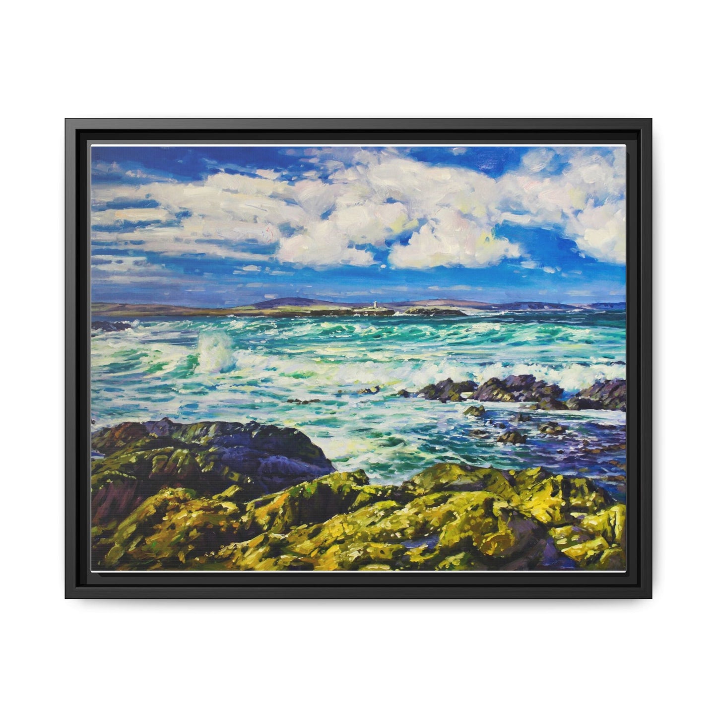 Ballyglass Lighthouse Erris wall art featuring the stunning coastal lighthouse, framed in premium materials for a perfect addition to any living space.