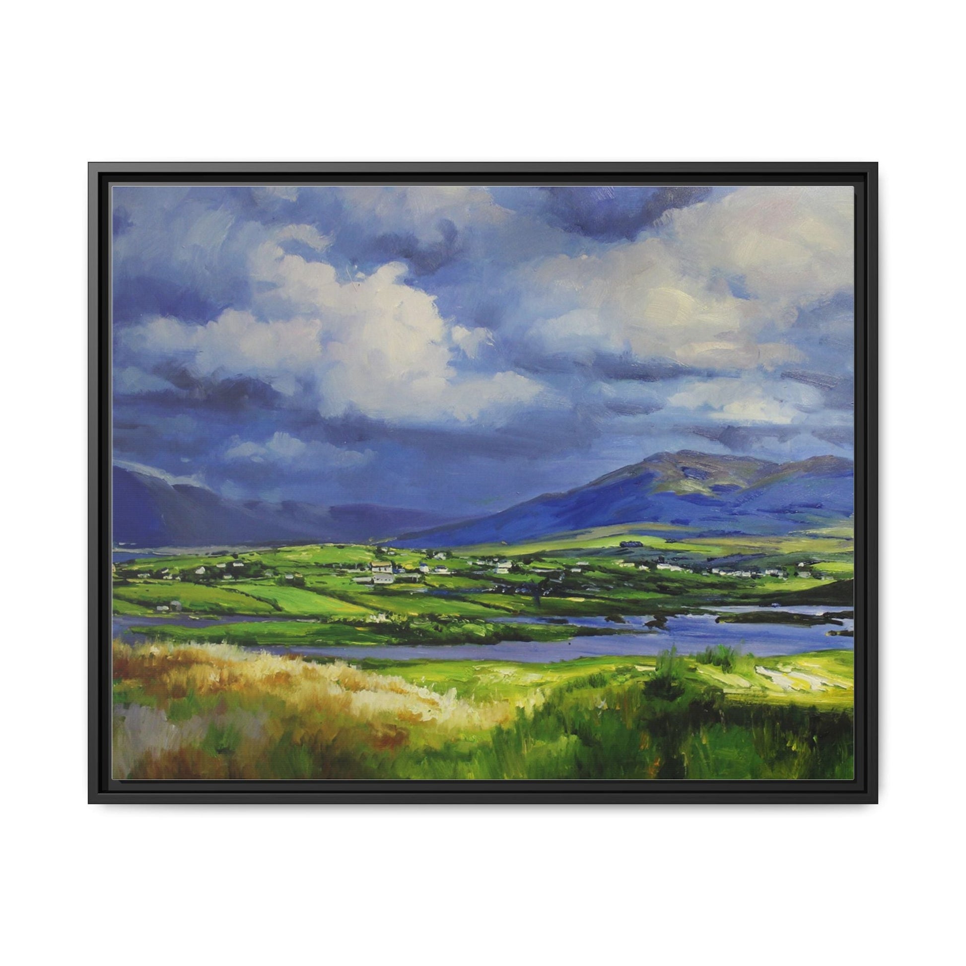 Connemara Fields - Stunning Irish landscape canvas print showcasing the serene beauty of Connemara's fields.