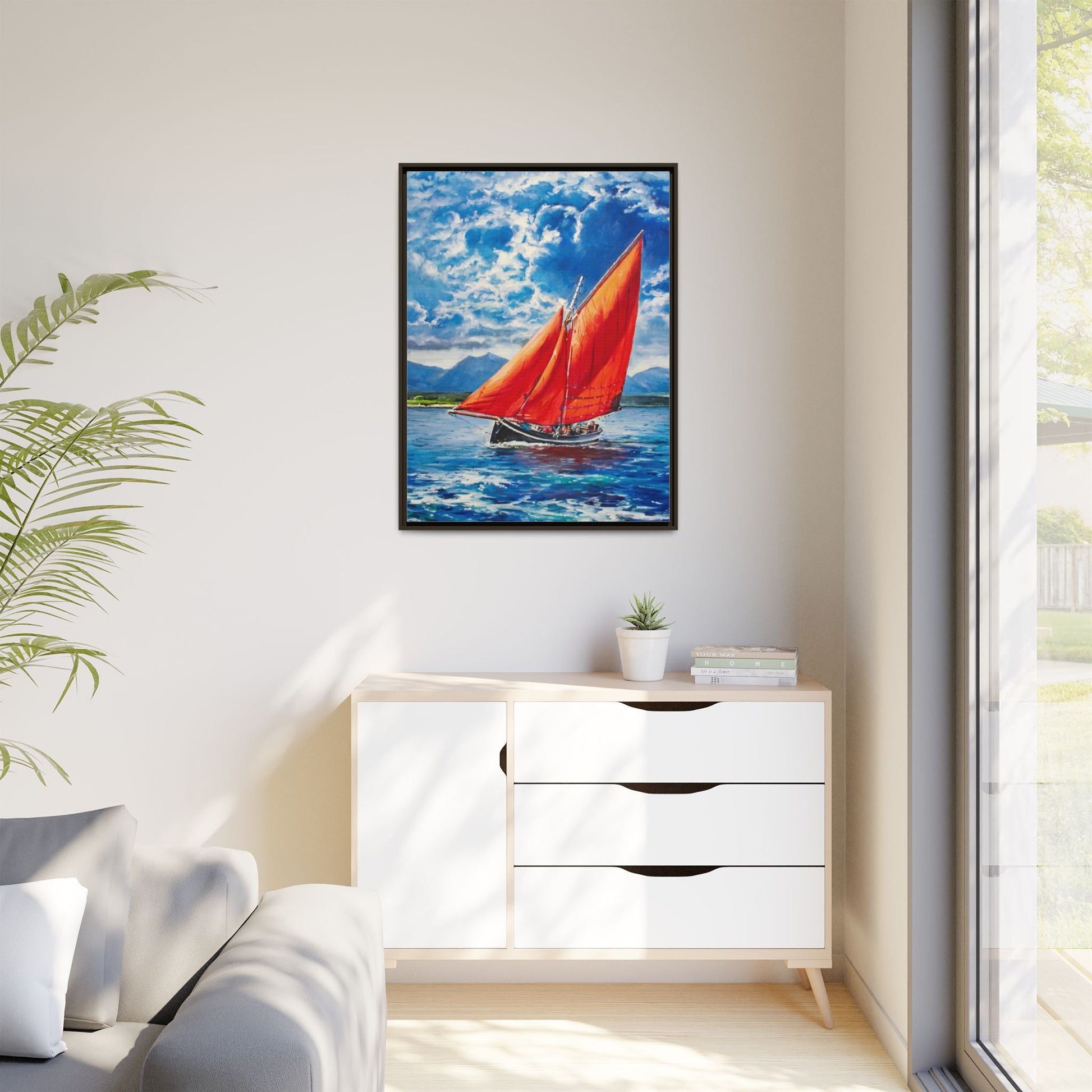 Single Galway Hooker – Premium Pinewood Art Frame for Timeless Décor