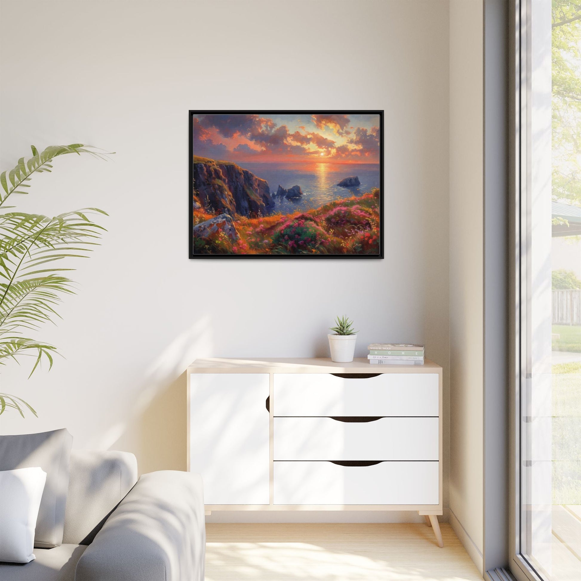 End of The Day wall art featuring a serene sunset landscape, printed on high-quality canvas to bring peaceful beauty and warmth to your home décor.