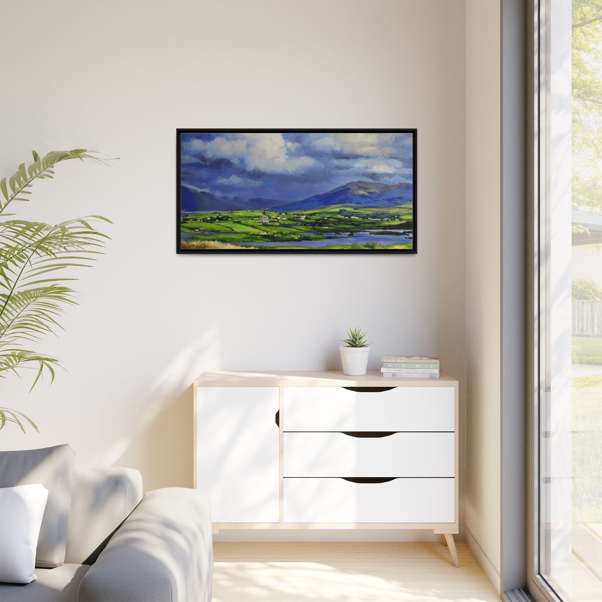 Connemara Fields - Stunning Irish landscape canvas print showcasing the serene beauty of Connemara's fields.