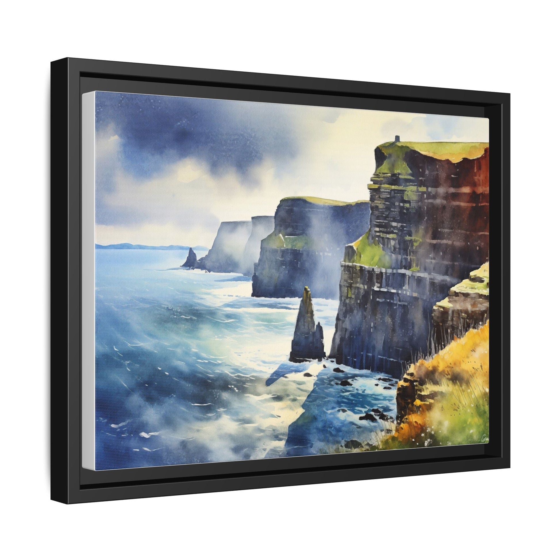 Watercolour of Cliffs of Moher – Beautiful Coastal Landscape Canvas Print