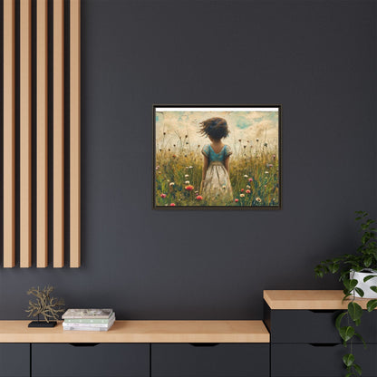 Young Girl In Flowers Wall Art - Graceful Portrait of Girl Surrounded by Flowers for Home Décor