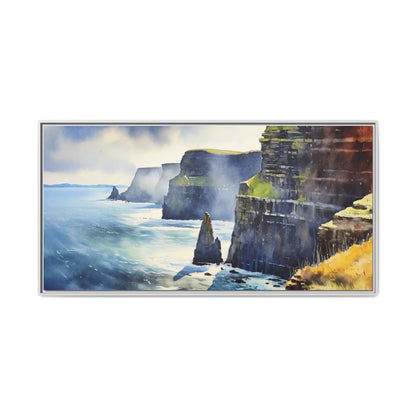 Watercolour of Cliffs of Moher – Beautiful Coastal Landscape Canvas Print