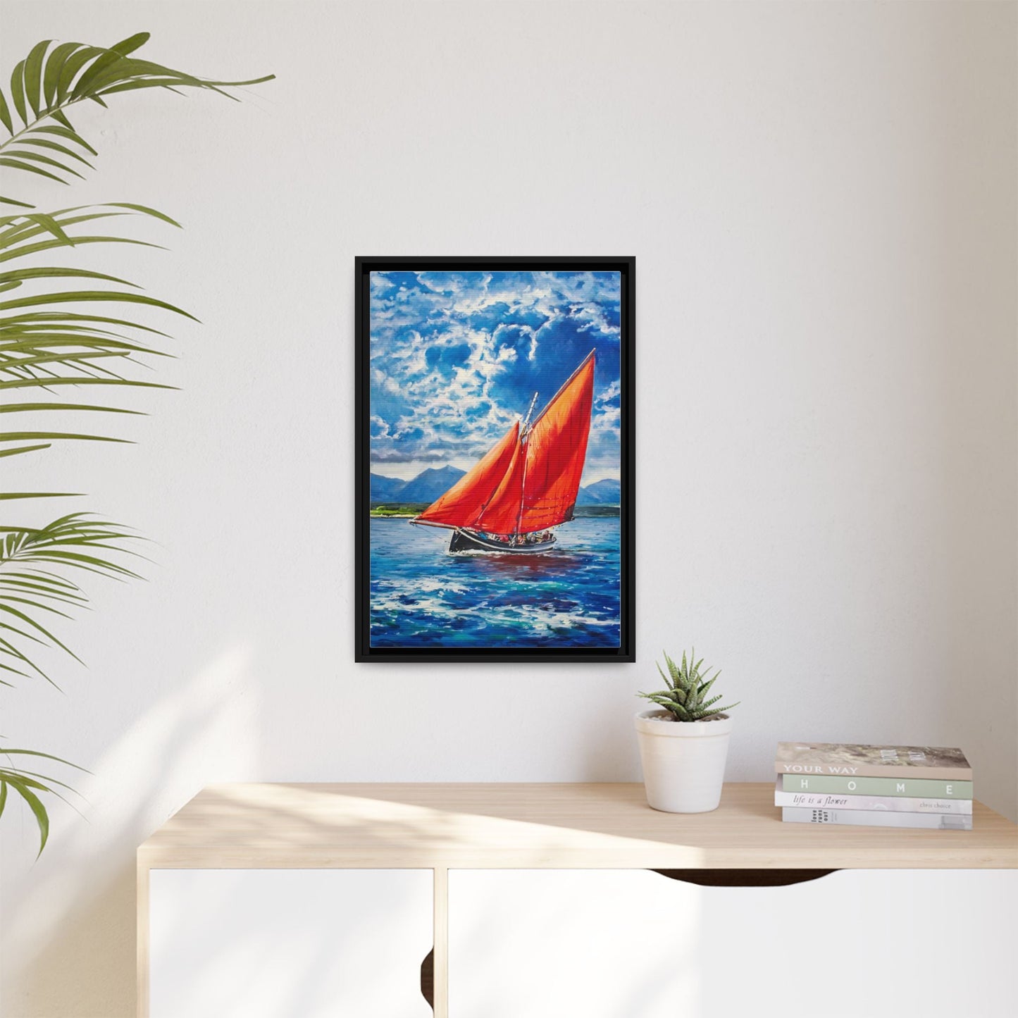 Single Galway Hooker – Premium Pinewood Art Frame for Timeless Décor