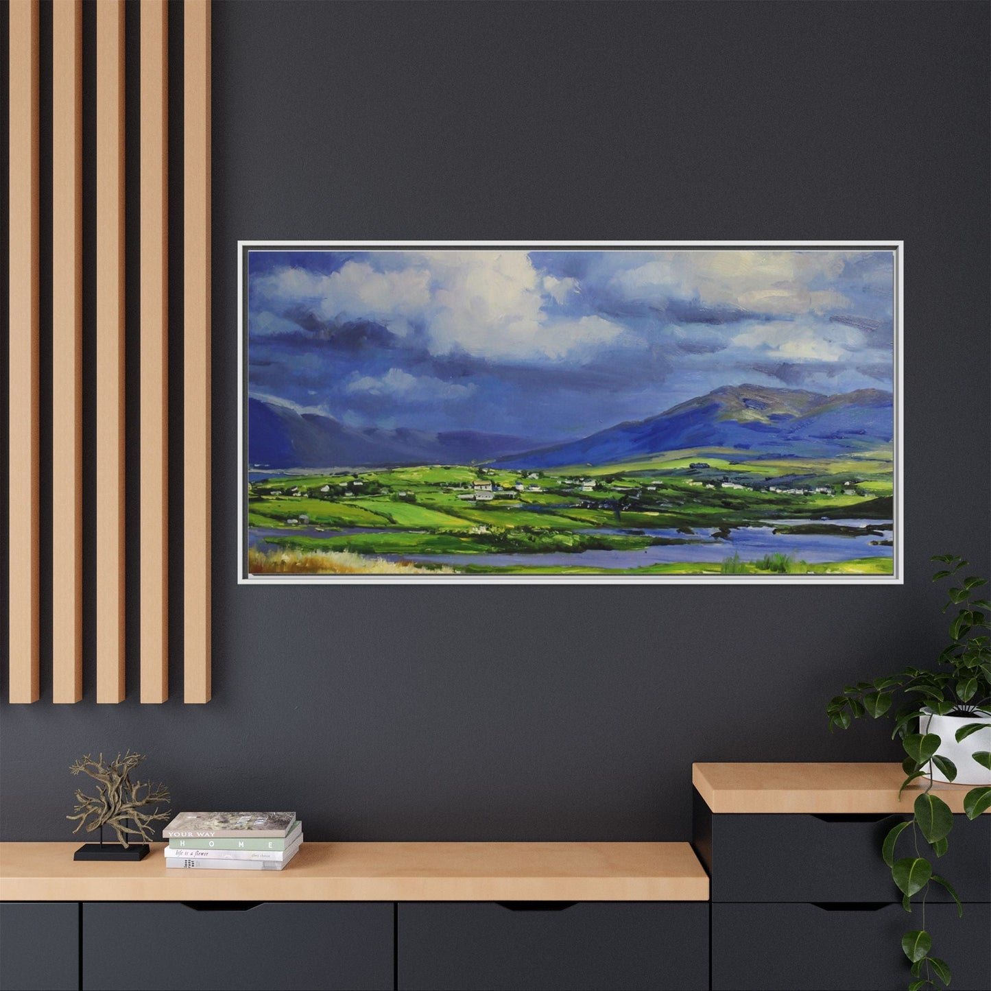 Connemara Fields - Stunning Irish landscape canvas print showcasing the serene beauty of Connemara's fields.