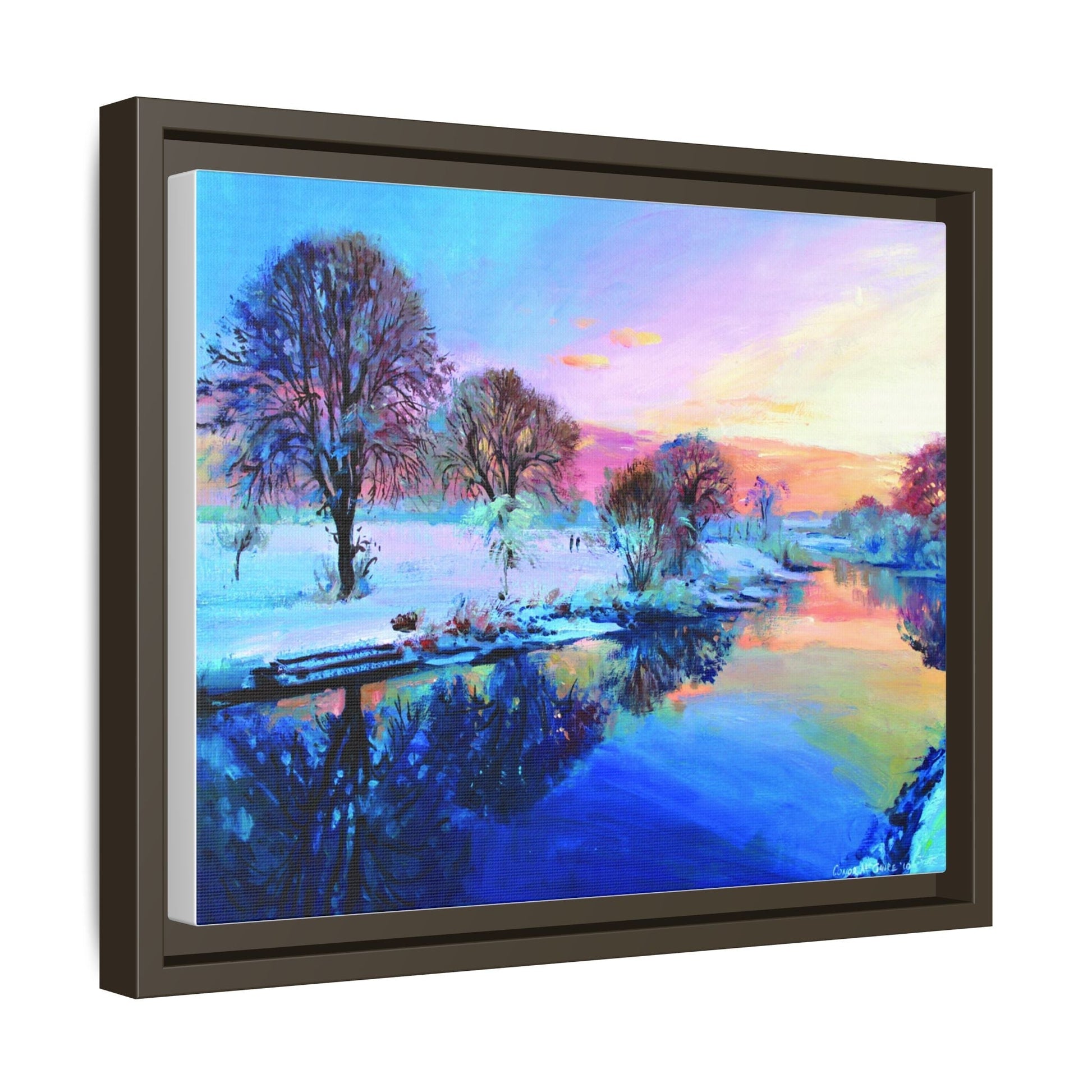 Winter Trees framed art – Premium pinewood frame with a cotton-polyester canvas print, featuring a protective coating for lasting beauty and timeless décor.