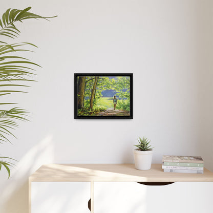 INTO THE LIGHT 11 – A captivating artwork featuring a luminous scene that evokes a sense of depth, movement, and serenity, framed in premium pinewood for timeless décor.