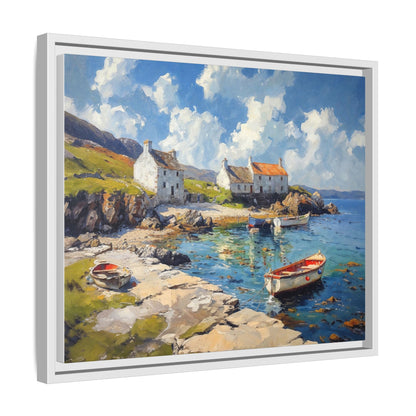 Island Harbour Coastal Landscape - Serene Wall Art Print for Home Décor