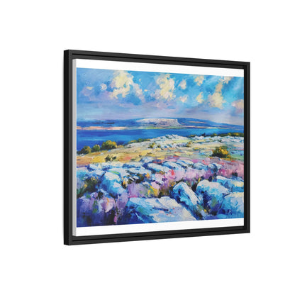 Burren 3 wall art featuring a scenic view of the Burren region in Ireland, printed on high-quality canvas with a premium frame for timeless décor