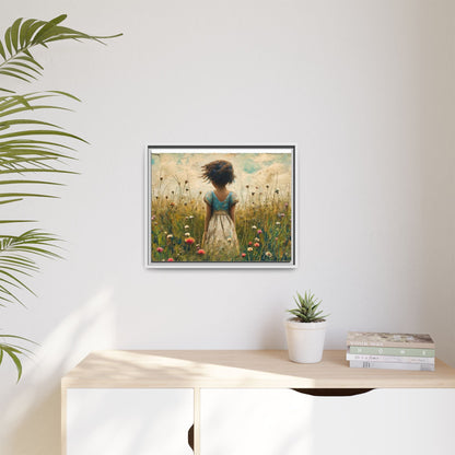 Young Girl In Flowers Wall Art - Graceful Portrait of Girl Surrounded by Flowers for Home Décor