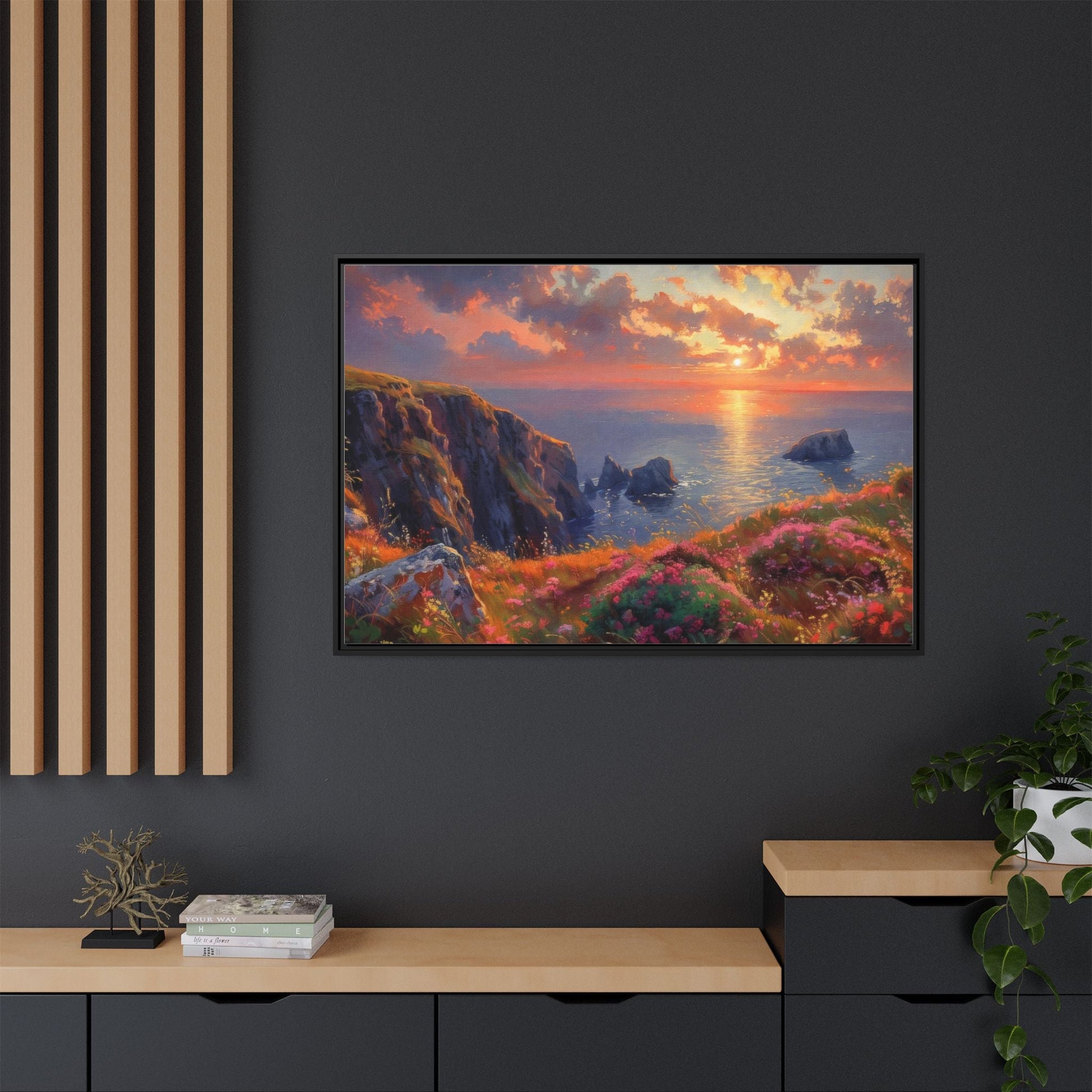 End of The Day wall art featuring a serene sunset landscape, printed on high-quality canvas to bring peaceful beauty and warmth to your home décor.