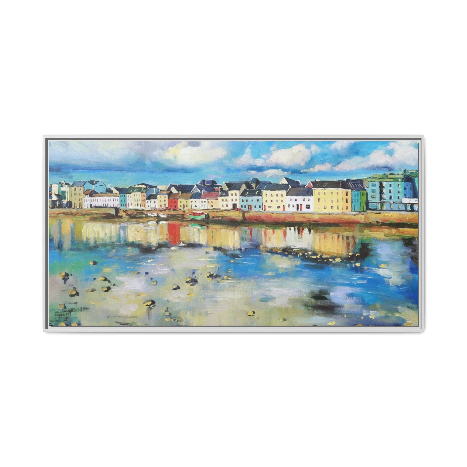 Galway Reflections wall art featuring serene Irish landscapes and water reflections, framed in premium quality wood.