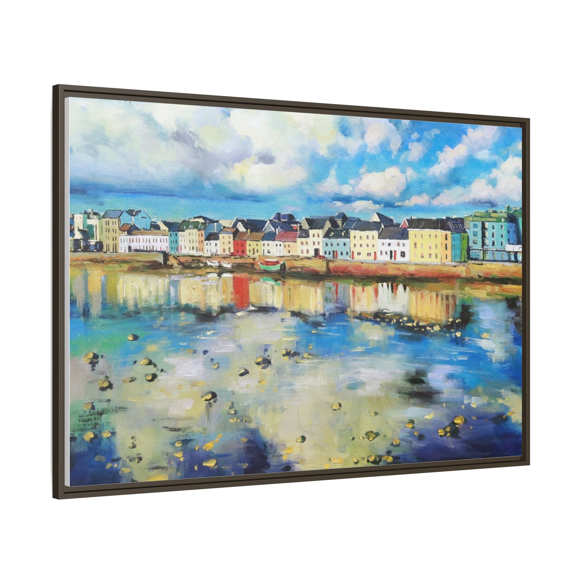 Galway Reflections wall art featuring serene Irish landscapes and water reflections, framed in premium quality wood.