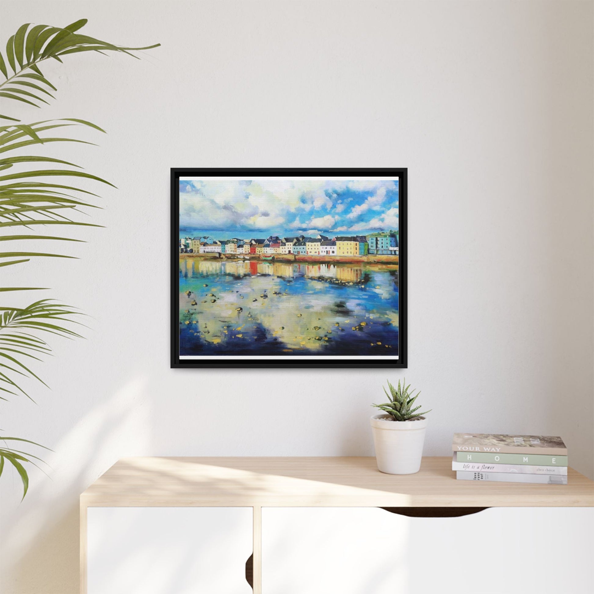 Galway Reflections wall art featuring serene Irish landscapes and water reflections, framed in premium quality wood.