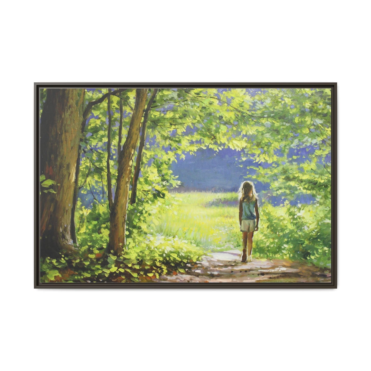 INTO THE LIGHT 11 – A captivating artwork featuring a luminous scene that evokes a sense of depth, movement, and serenity, framed in premium pinewood for timeless décor.