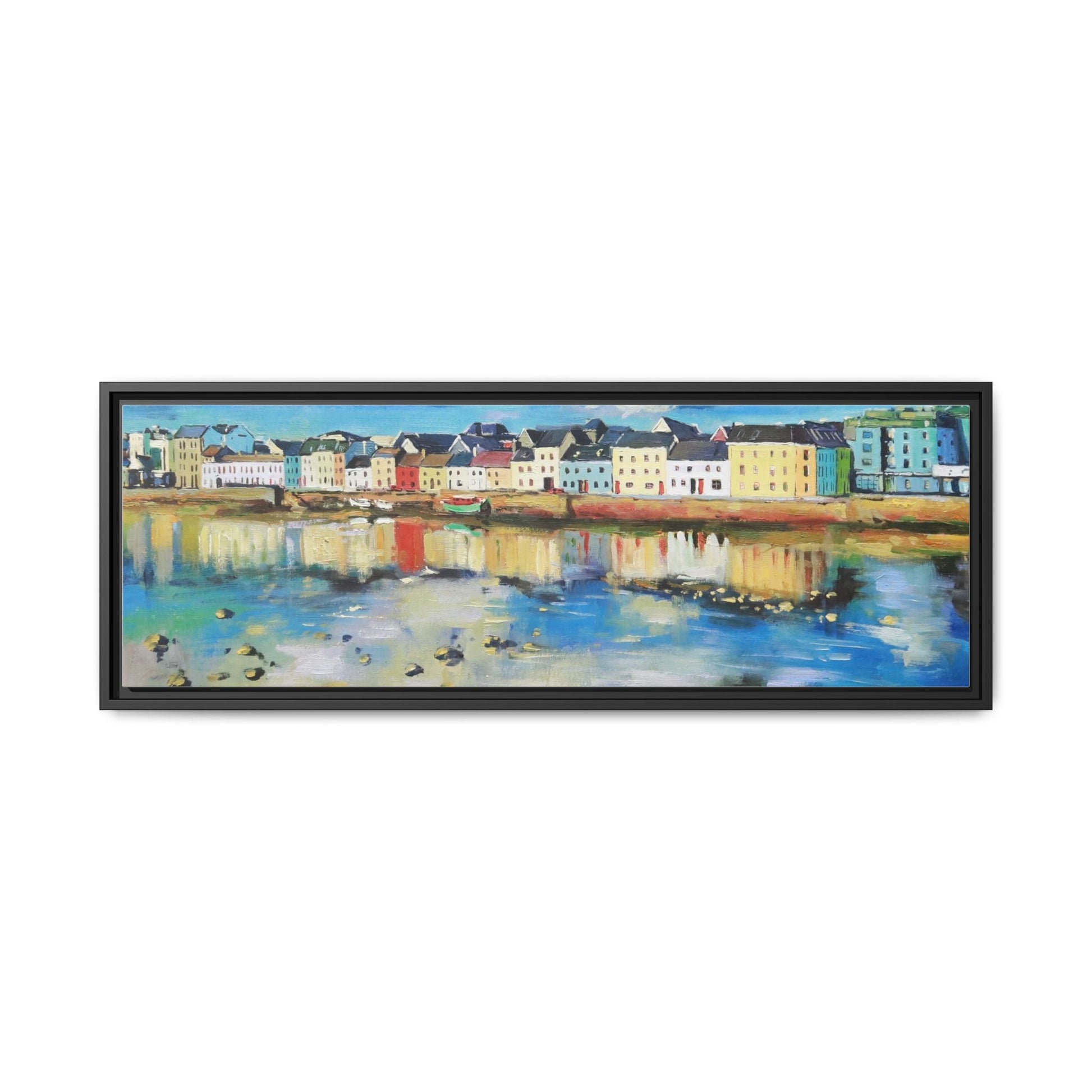 Galway Reflections wall art featuring serene Irish landscapes and water reflections, framed in premium quality wood.