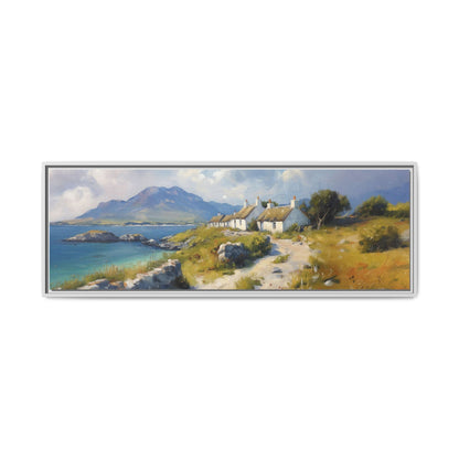 Blustery Day wall art featuring a dramatic wind-swept landscape in a pinewood frame.