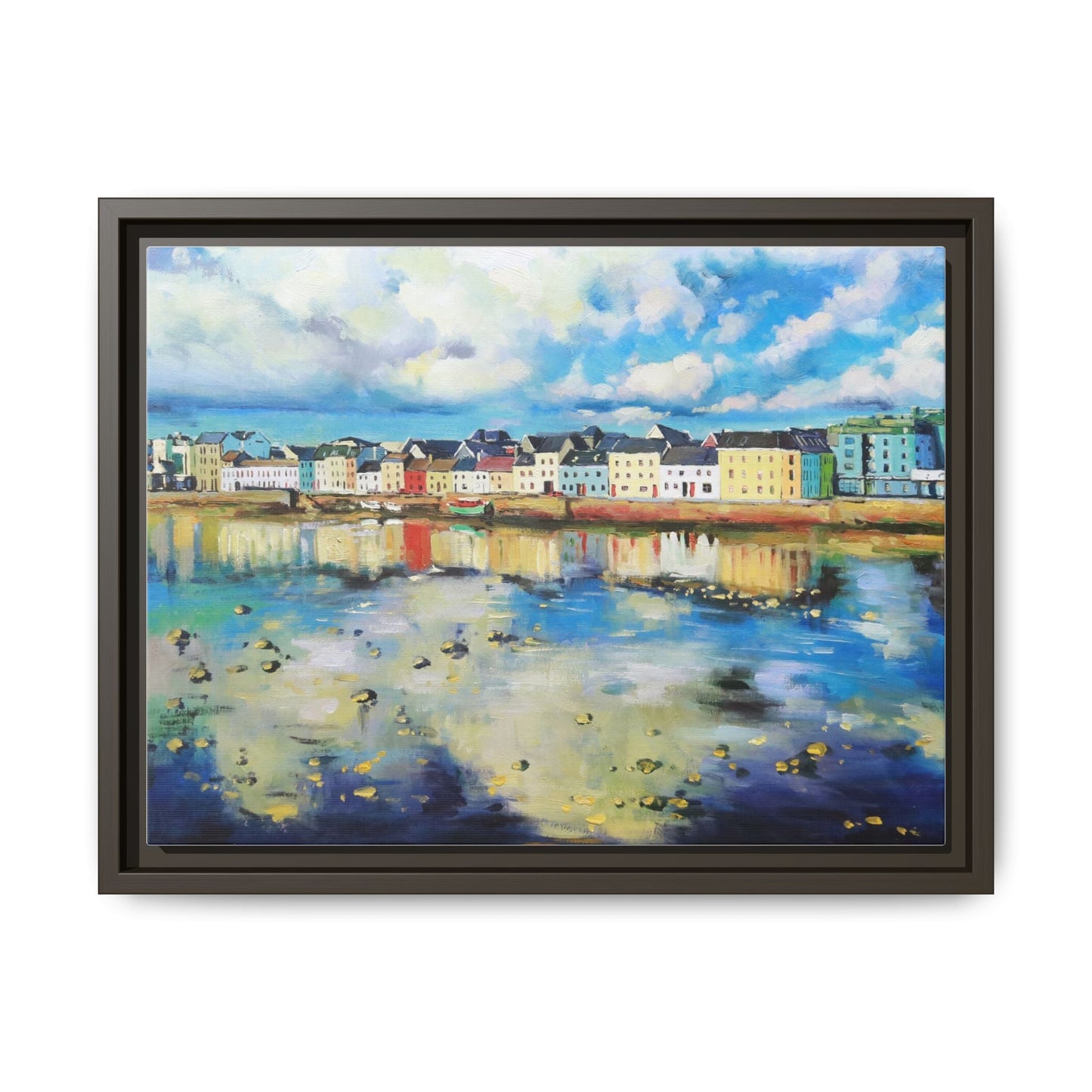 Galway Reflections wall art featuring serene Irish landscapes and water reflections, framed in premium quality wood.