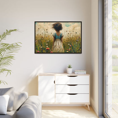 Young Girl In Flowers Wall Art - Graceful Portrait of Girl Surrounded by Flowers for Home Décor