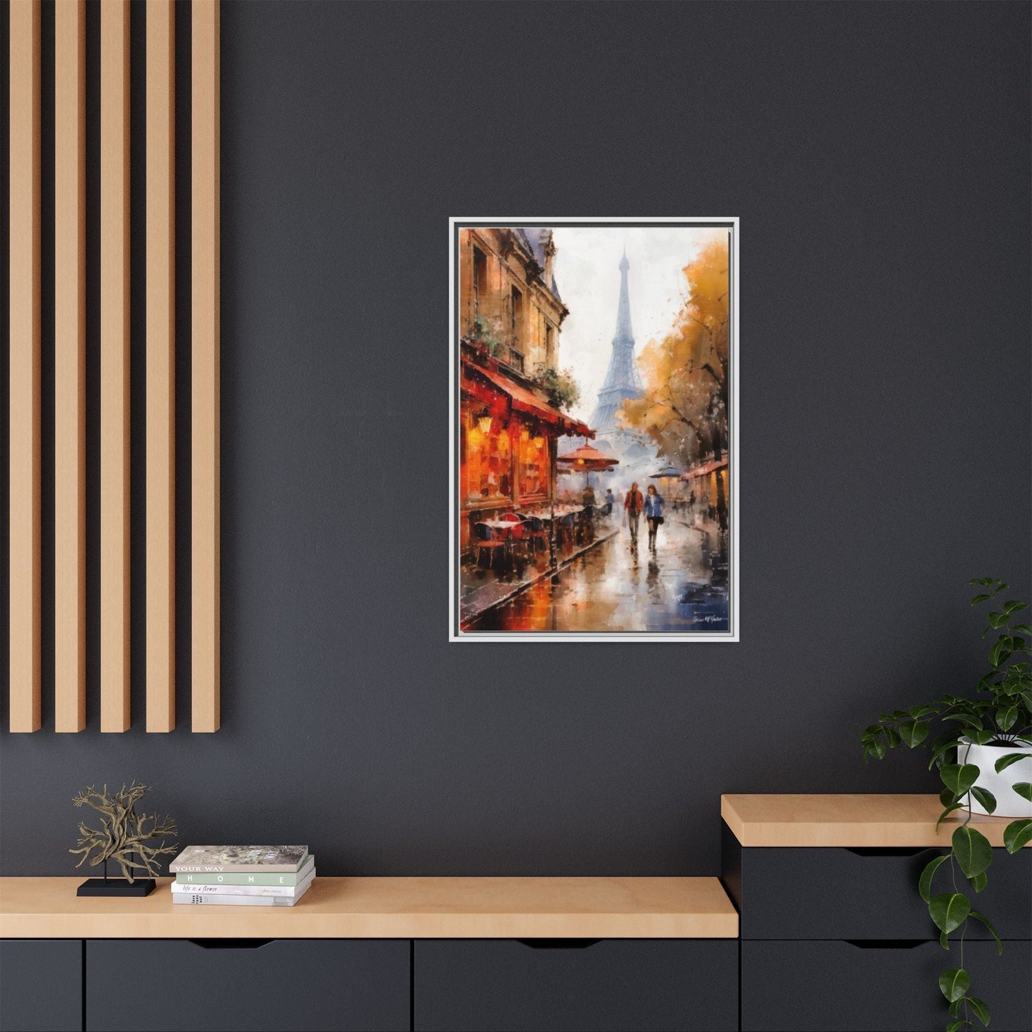 Eiffel Tower wall art featuring the iconic Paris landmark, printed on high-quality canvas to bring timeless beauty and elegance to your home décor.