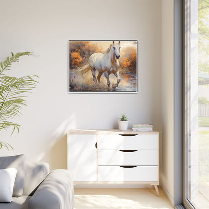 Arabian Horse – Elegant Pinewood Framed Wall Art for Timeless Décor