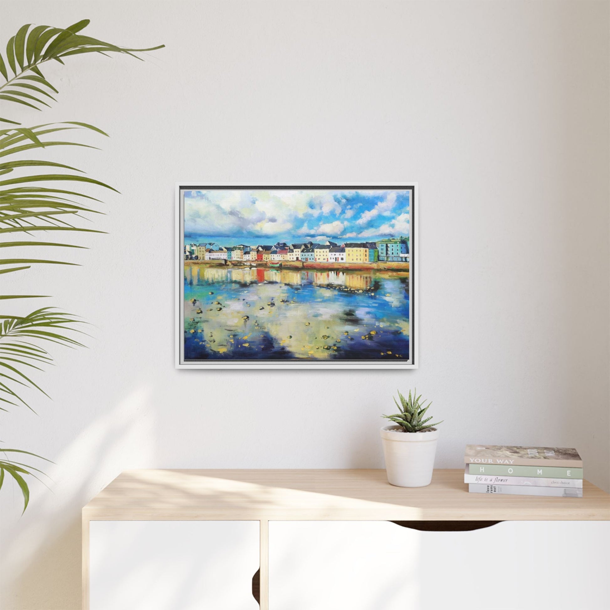 Galway Reflections wall art featuring serene Irish landscapes and water reflections, framed in premium quality wood.