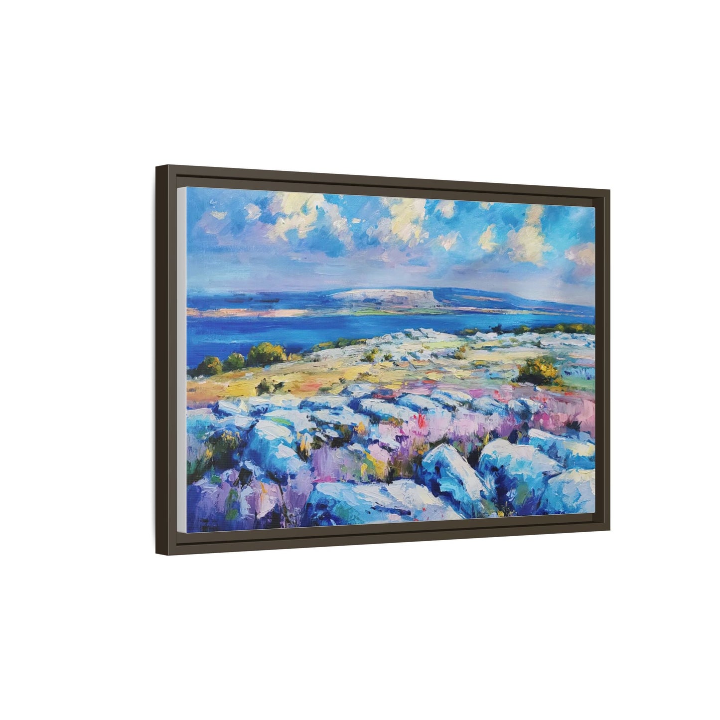 Burren 3 wall art featuring a scenic view of the Burren region in Ireland, printed on high-quality canvas with a premium frame for timeless décor