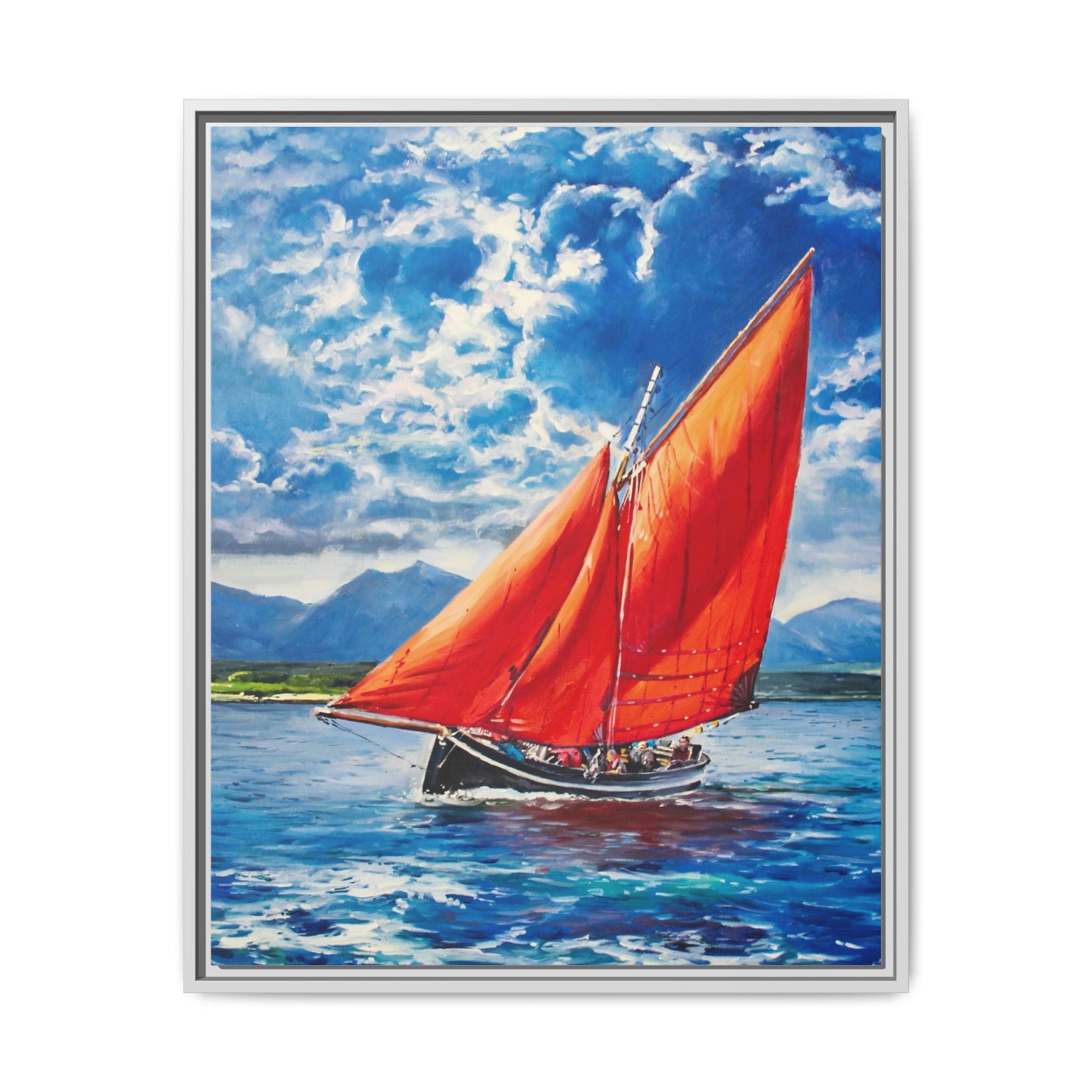 Single Galway Hooker – Premium Pinewood Art Frame for Timeless Décor