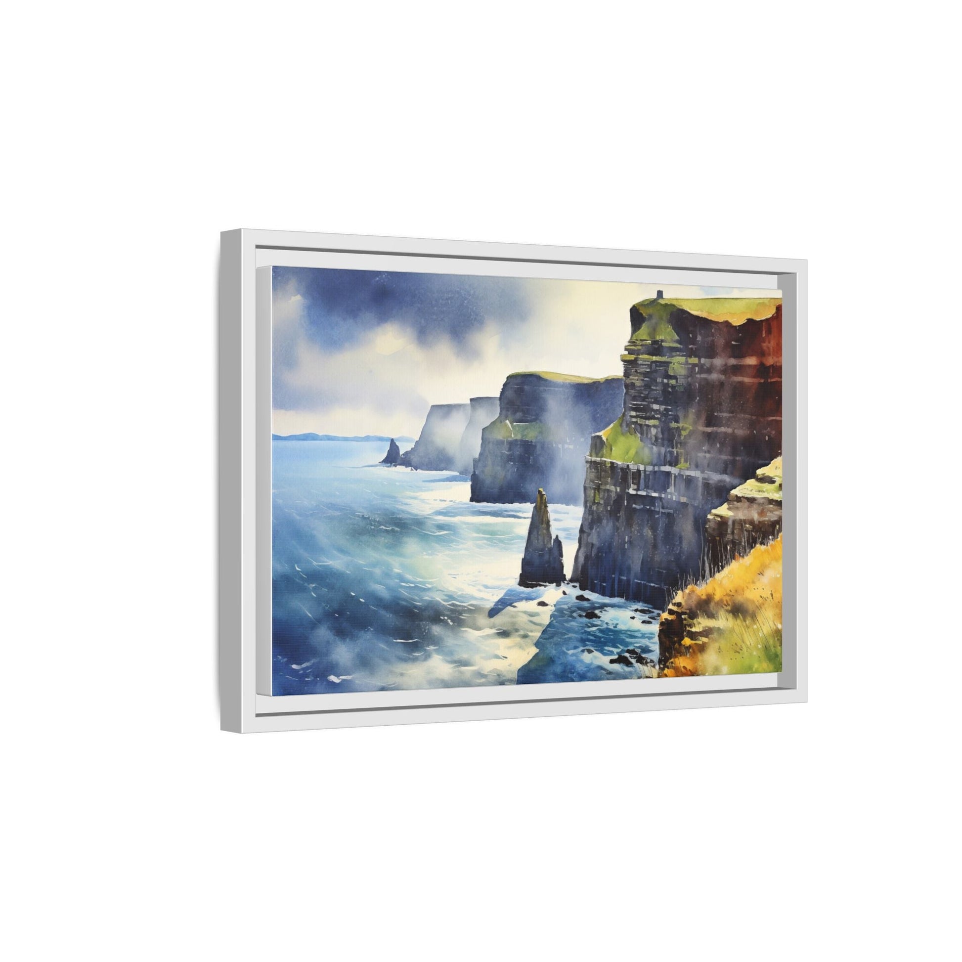 Watercolour of Cliffs of Moher – Beautiful Coastal Landscape Canvas Print