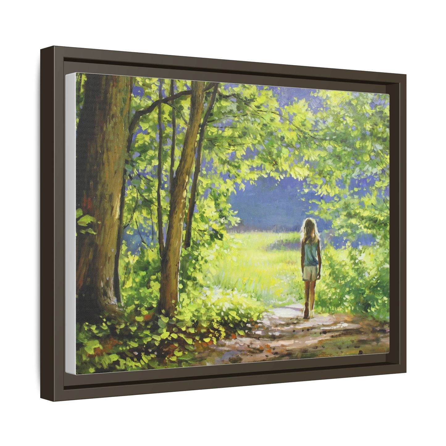 INTO THE LIGHT 11 – A captivating artwork featuring a luminous scene that evokes a sense of depth, movement, and serenity, framed in premium pinewood for timeless décor.