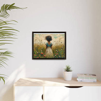 Young Girl In Flowers Wall Art - Graceful Portrait of Girl Surrounded by Flowers for Home Décor