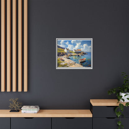 Island Harbour Coastal Landscape - Serene Wall Art Print for Home Décor