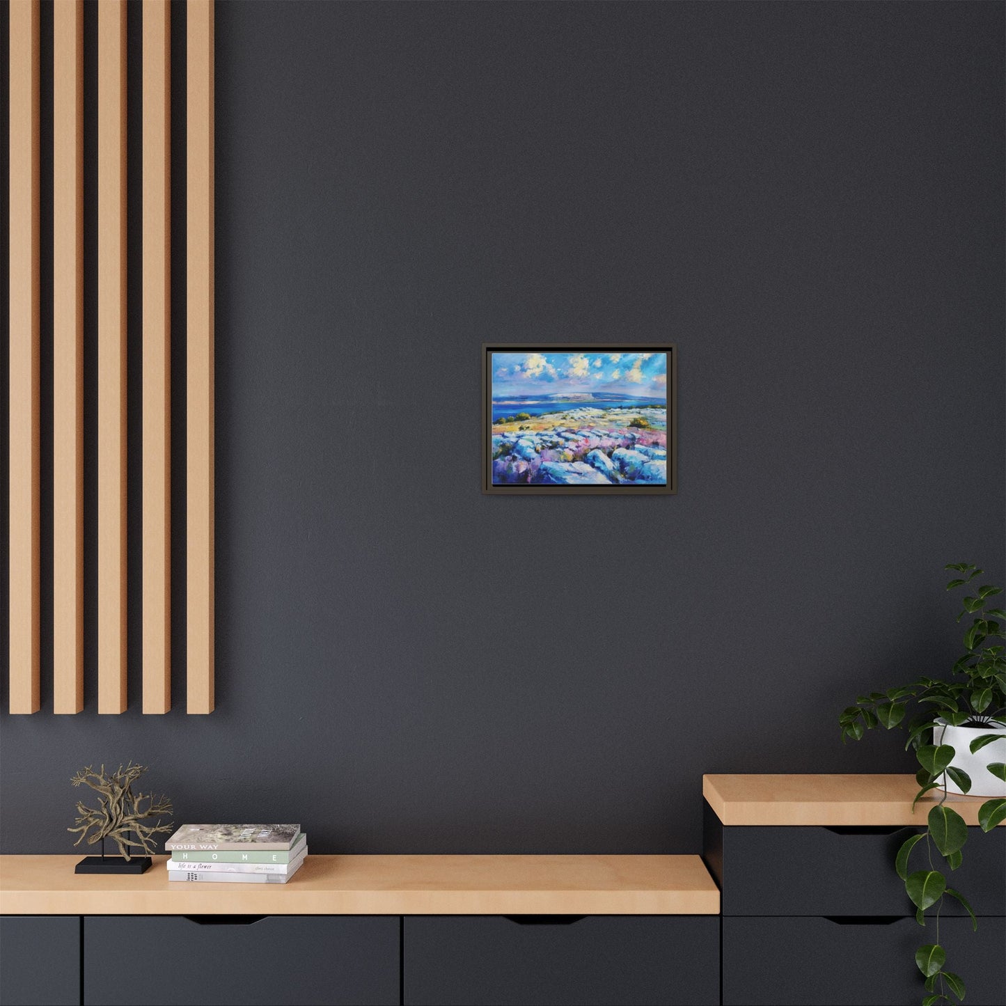 Burren 3 wall art featuring a scenic view of the Burren region in Ireland, printed on high-quality canvas with a premium frame for timeless décor