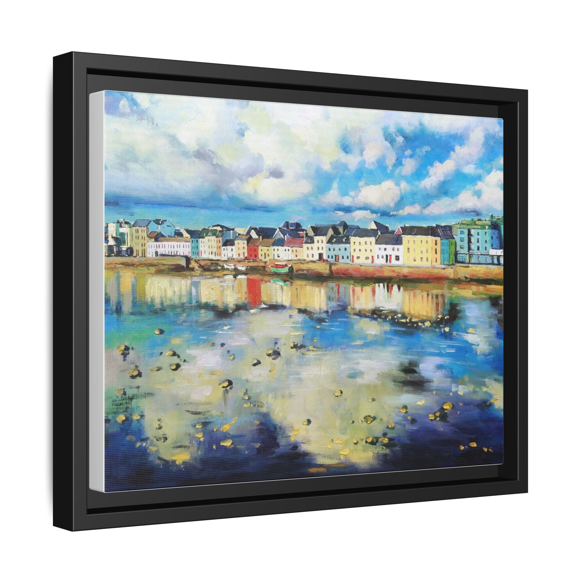 Galway Reflections wall art featuring serene Irish landscapes and water reflections, framed in premium quality wood.