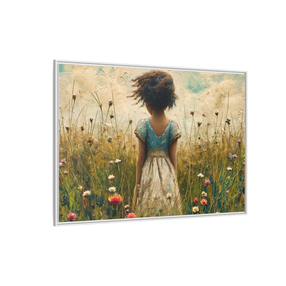 Young Girl In Flowers Wall Art - Graceful Portrait of Girl Surrounded by Flowers for Home Décor