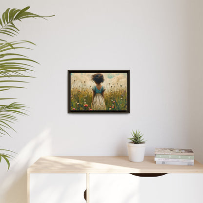 Young Girl In Flowers Wall Art - Graceful Portrait of Girl Surrounded by Flowers for Home Décor