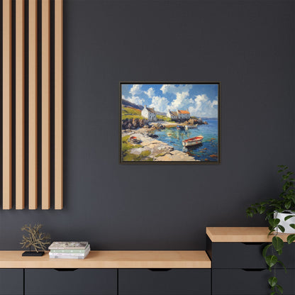 Island Harbour Coastal Landscape - Serene Wall Art Print for Home Décor